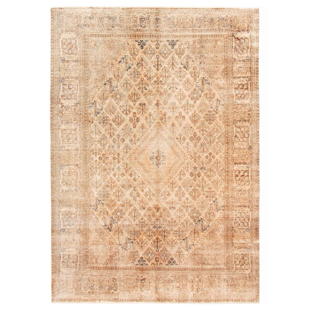ECARPETGALLERY Hand-knotted Antalya Vintage Beige Wool Rug - 7'3 x 9'11