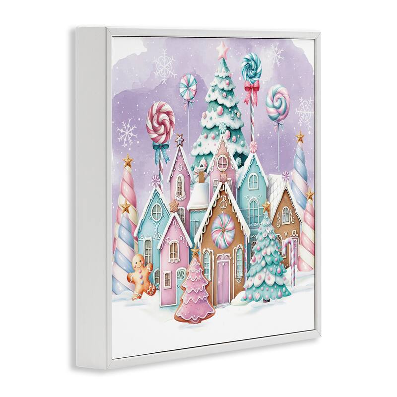 Stupell Gingerbread Candy Town Framed Giclee Art Design By Nicole DeCamp