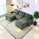 Option 3 Seater with 2 Ottoman Green
