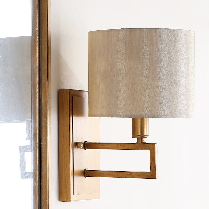 SAFAVIEH Lighting Melissia 9.5-inch Gold Sconce (Set of 2) - 6.5"x7.875"x9.5" - Antique Gold - 7Wx8Dx10H