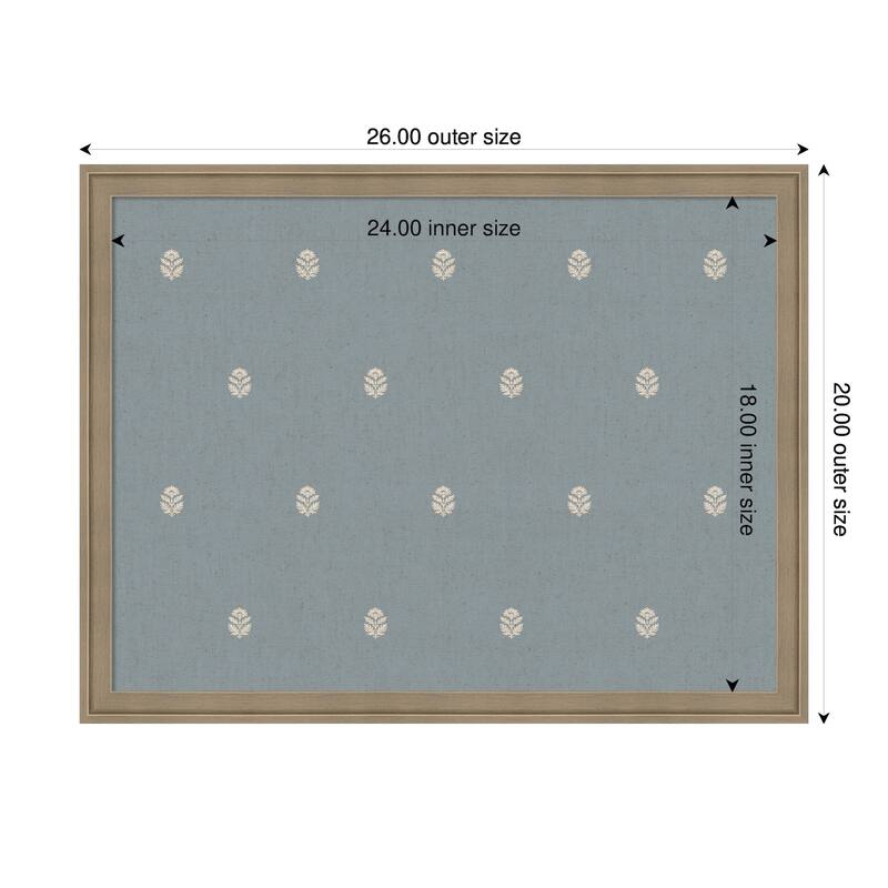 Kate and Laurel Pinboard Blue Botanical Block Print