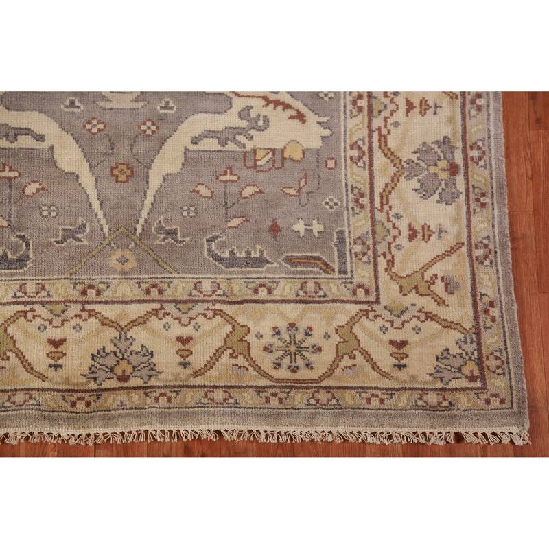 Earth Tone Oushak Indian Area Rug Handmade Wool Carpet - 6'0" x 9'1"