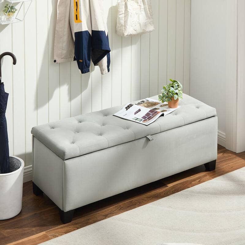 Modern Ottoman for Living Room Bedroom - Beige