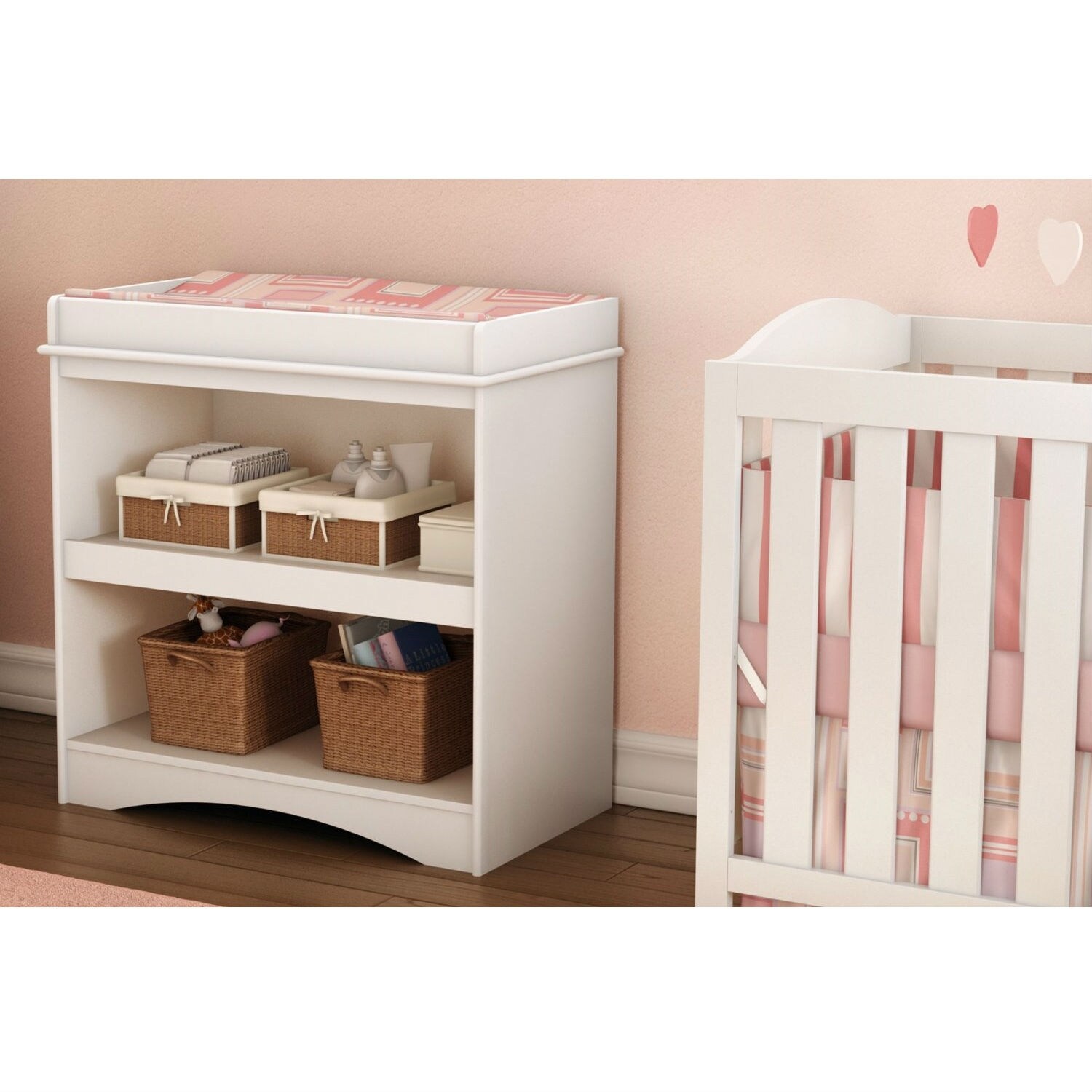 white wooden baby changing unit