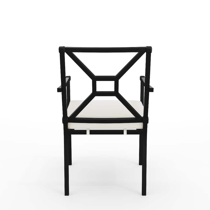 Martha Stewart All-Weather Steel Frame Stackable Patio Armchair with Cushion - 23"W x 26.25"D x 35.25"H