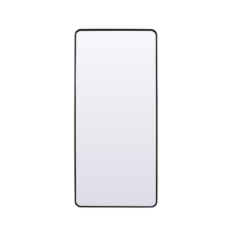 Indigo Home Soft Corner Metal Rectangle Mirror 32x72 Inch - Black