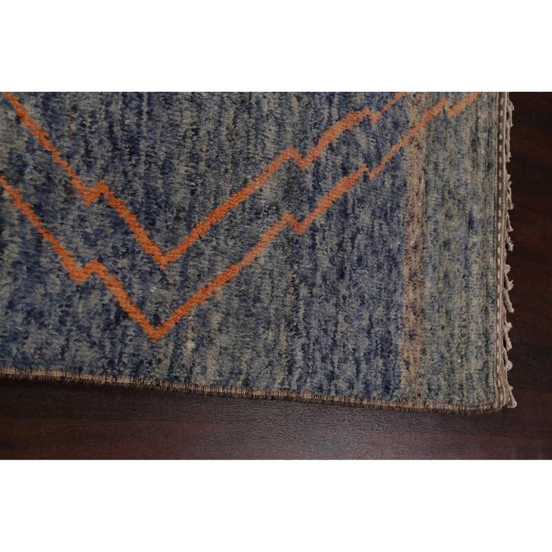 Contemporary Abstract Moroccan Oriental Area Rug Handmade Wool Carpet - 8'0" x 11'0"
