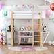 preview thumbnail 2 of 18, Twin Size Wood Loft Bed With Built-in Storage Cabinet and Cubes,Foldable desk,Multiple Choice,2 installation options,White