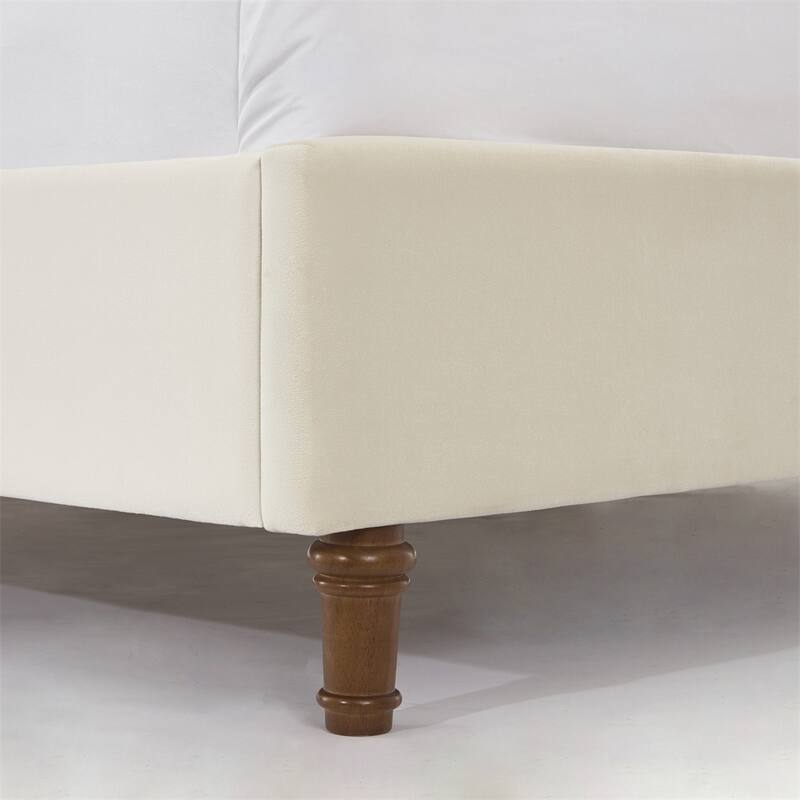 Upholstered King Bed Features a 54" High Headboard w/Buttoned Tuft