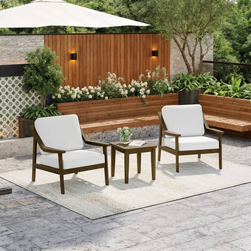 Outdoor Patio Wood Bistro Set/Loveseat Set