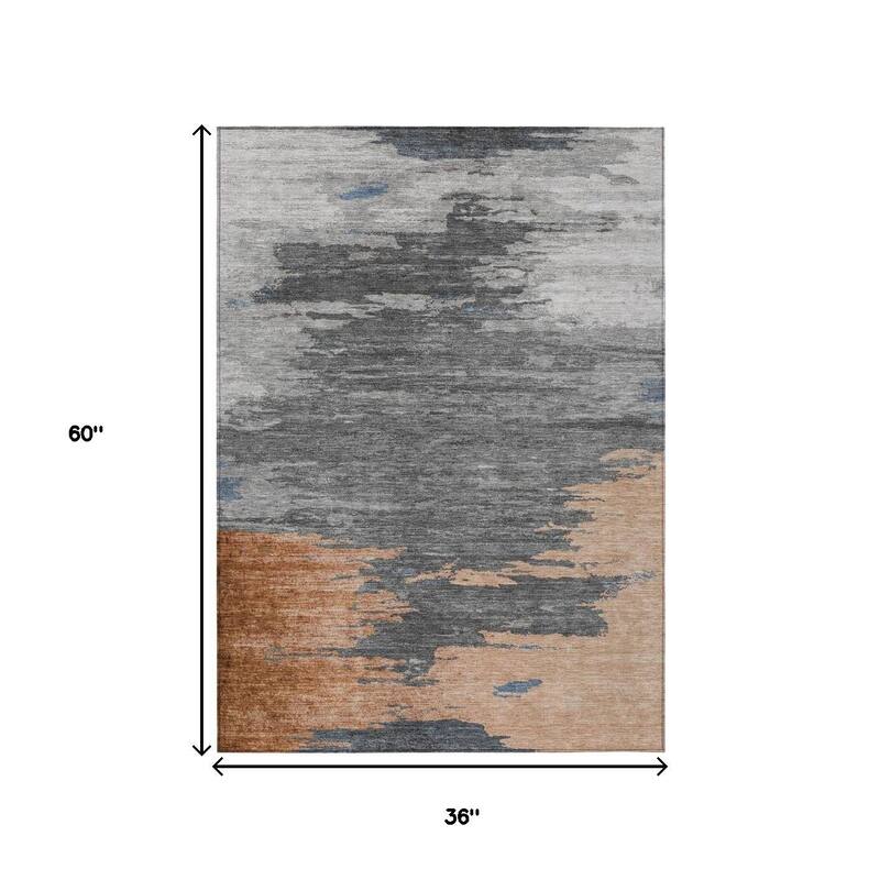 HomeRoots Abstract Transitional Rectangle Outdoor Rug