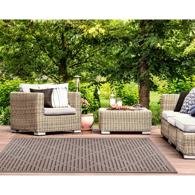 Liora Manne Malibu Checker Diamond Indoor/Outdoor Rug