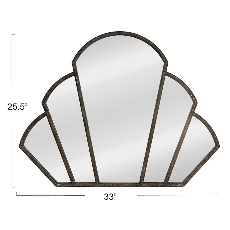 Scallop Shaped Metal Wall Mirror