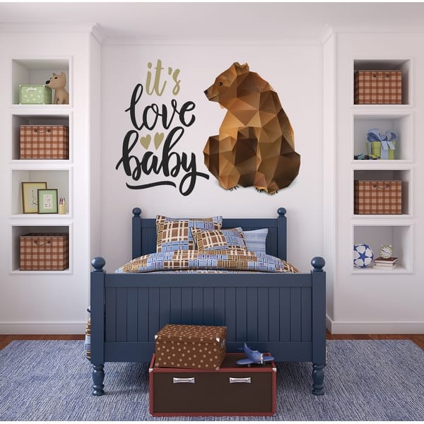 It S Love Baby Bear Polygonal Wall Decal Bear Decoration Overstock