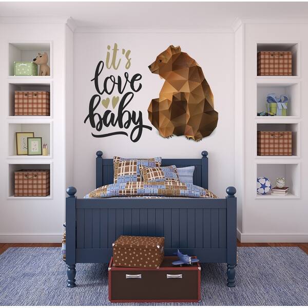 It S Love Baby Bear Polygonal Wall Decal Bear Decoration Overstock