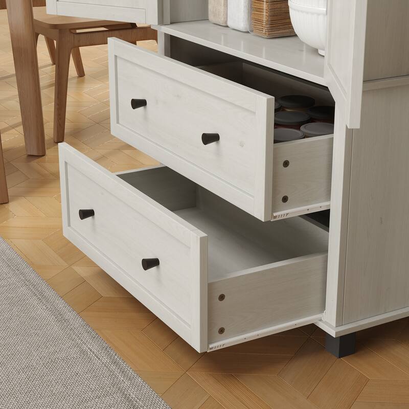 70" Tall Kitchen Pantry Cabinet with 2 Drawers and 3 Shelves