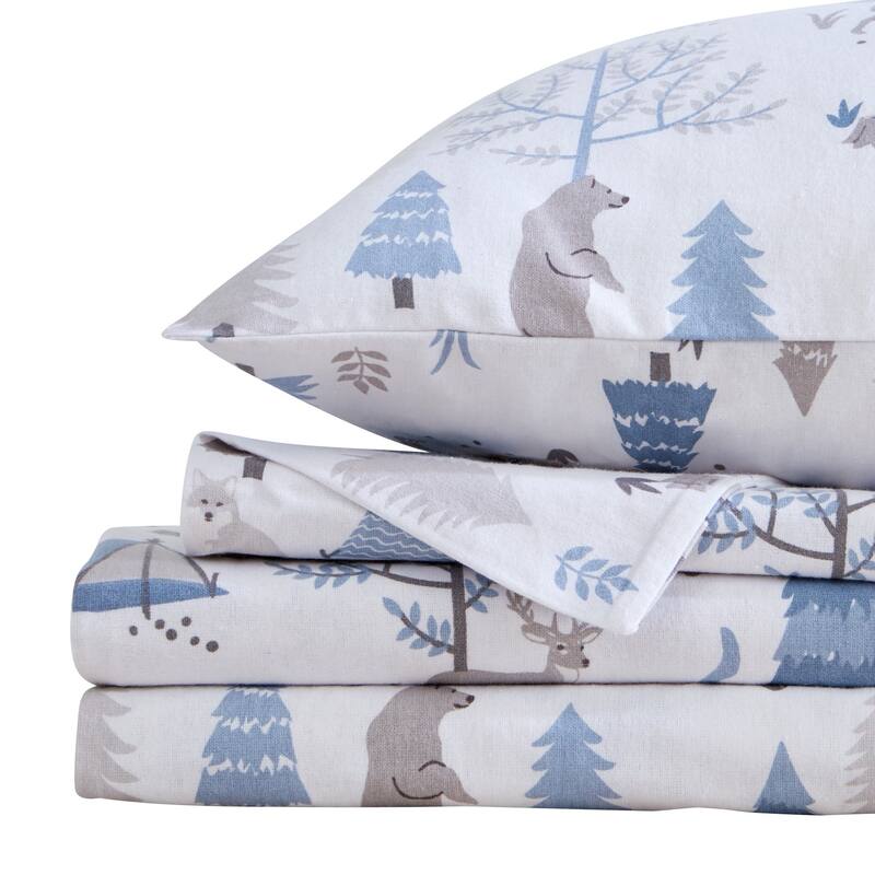Market & Place Cotton Flannel Novelty Printed Sheet Set