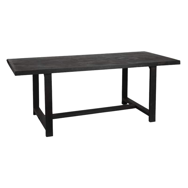 Elegant Acacia Wood Rectangular Dining Table - 79.0"L x 36.0"W x 30.0"H - Black