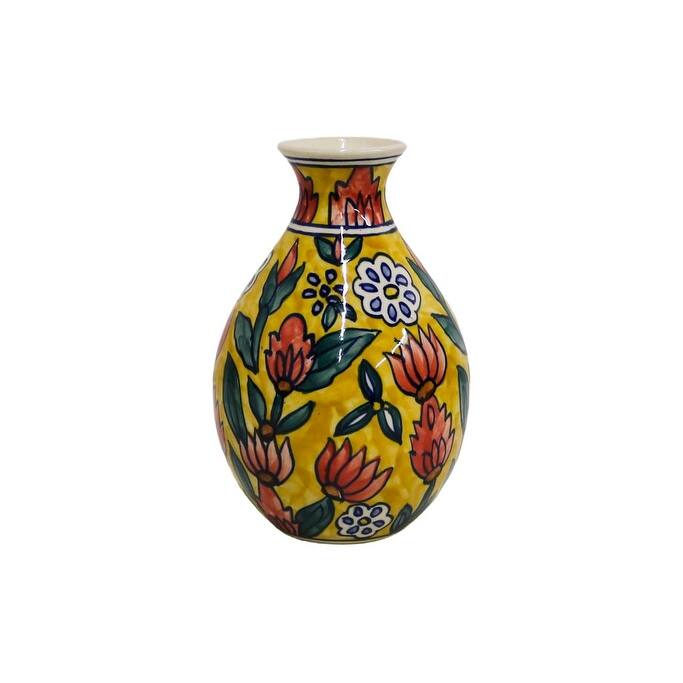 Home&Manor Ceramic Bottle Vase Multicolor
