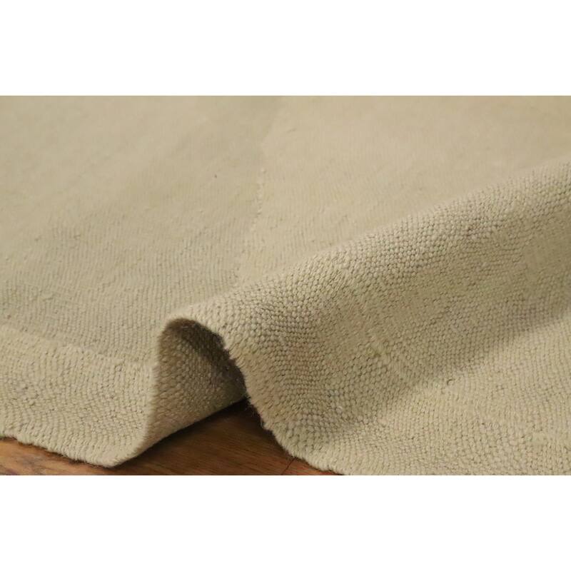 Hand Woven Oriental 100% Wool Carpet Southwestern Modern Green Kilim Area Rug - 9' 9'' X 6' 2''