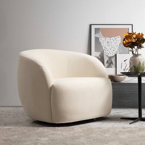 Belinda Mid-Century Modern Tight Back Fabric Swivel Chair