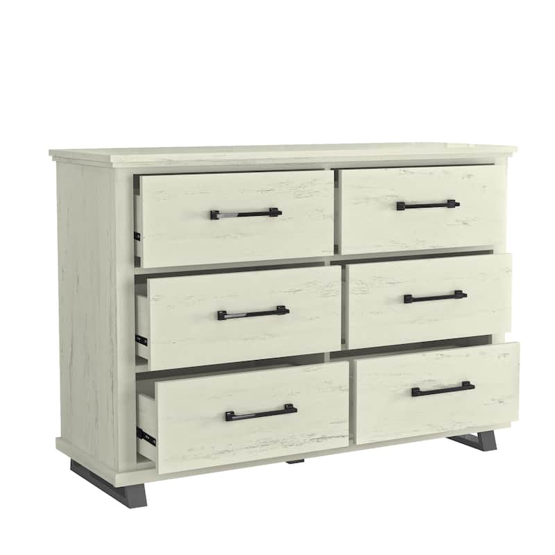 Spacious and Stylish 52" Extra-Wide 6-Drawer Dresser