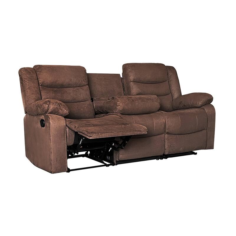 Modern 3-Piece Manual Reclining Living Room Sofa Set with Dropdown Table and Console