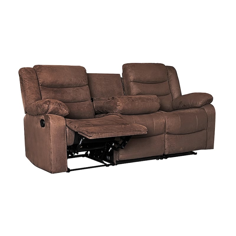 Modern 3-Piece Manual Reclining Living Room Sofa Set with Dropdown Table and Console
