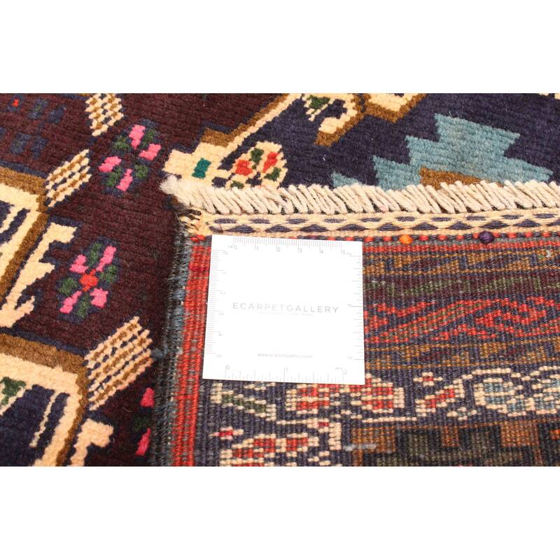 ECARPETGALLERY Hand-knotted Teimani Dark Brown Wool Rug - 2'11 x 4'6