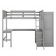 preview thumbnail 6 of 22, Solid Pine Loft Bed with Desk, Shelves, Wardrobe, and Guardrails
