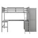 preview thumbnail 21 of 34, Twin/Full Size Loft Bed with Desk(U-Shaped) & Storage Shelves & Wardrobe for Kids/Teen/Adults, Wood Bedframe w/Safety Guardrails