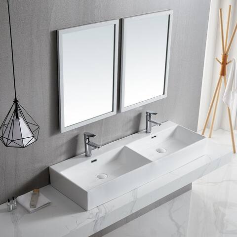 Eridanus 48" Double Basin Bathroom Vessel Trough Sink Vanity