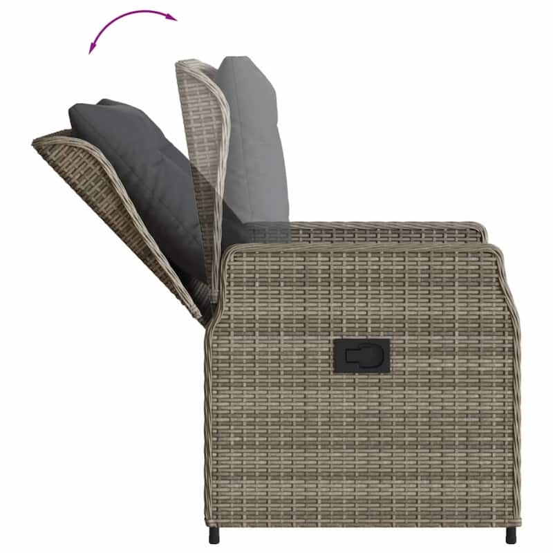 vidaXL Garden Dining Set Grey, Black, Dark Grey PE rattan 5 Piece Set - 63" x 31.5" x 29.1"/ 4