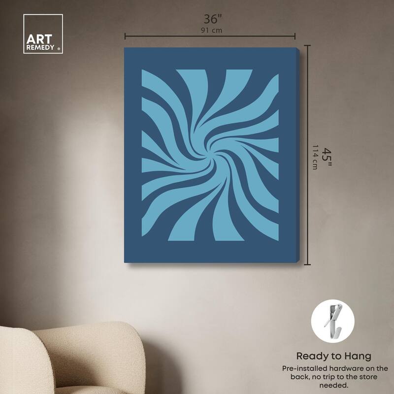 Carnaval Retro Blues Canvas by Art Remedy, Gallery Wrapped