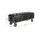 preview thumbnail 20 of 19, Black Faux Leather Tufted Upholstered 3 Trunk Storage Bench with Industrial Wheels and Gold Studded Accents