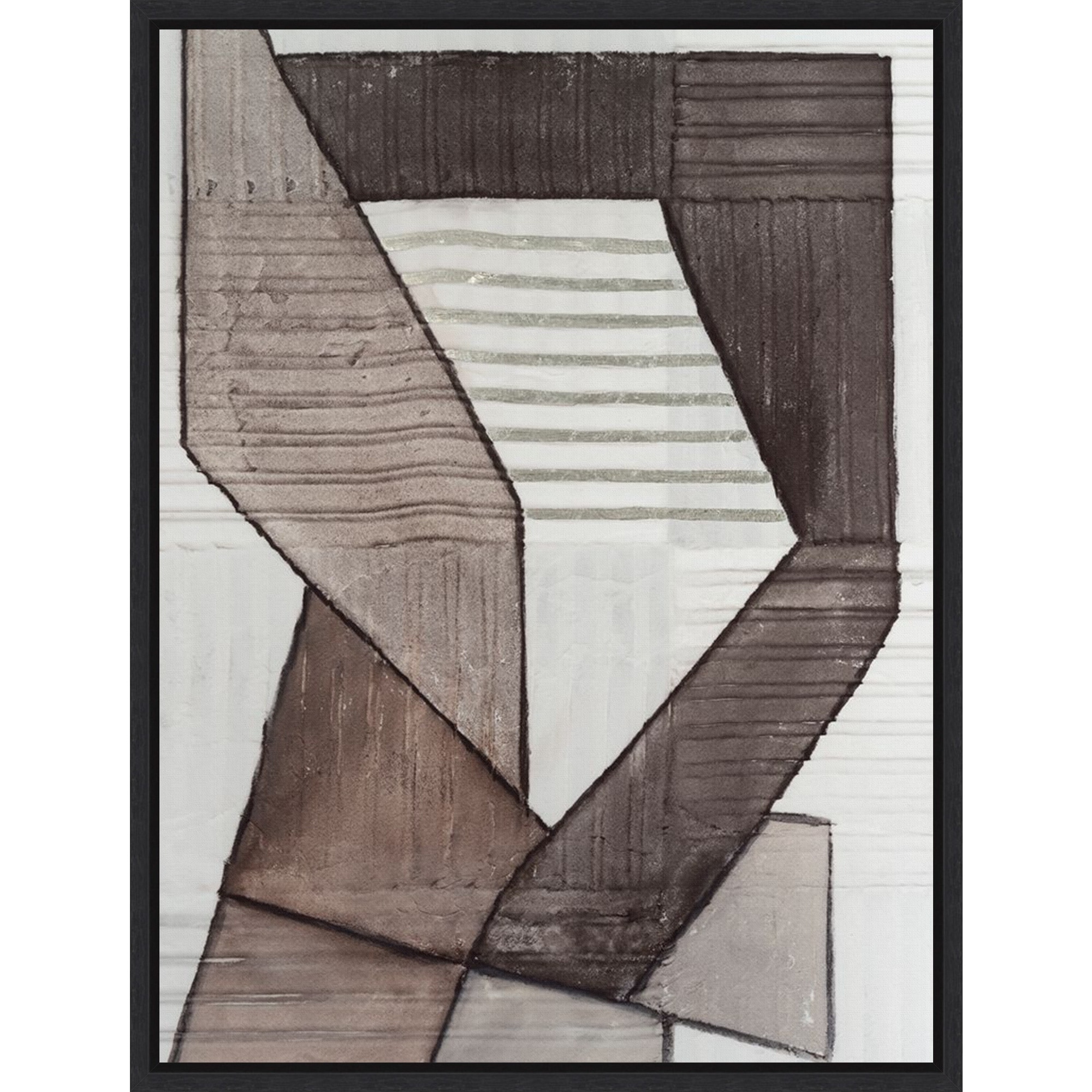 Amanti Art Folding Geo II by Vanna Lam Framed Canvas Wall Art Print - Sylvie Black