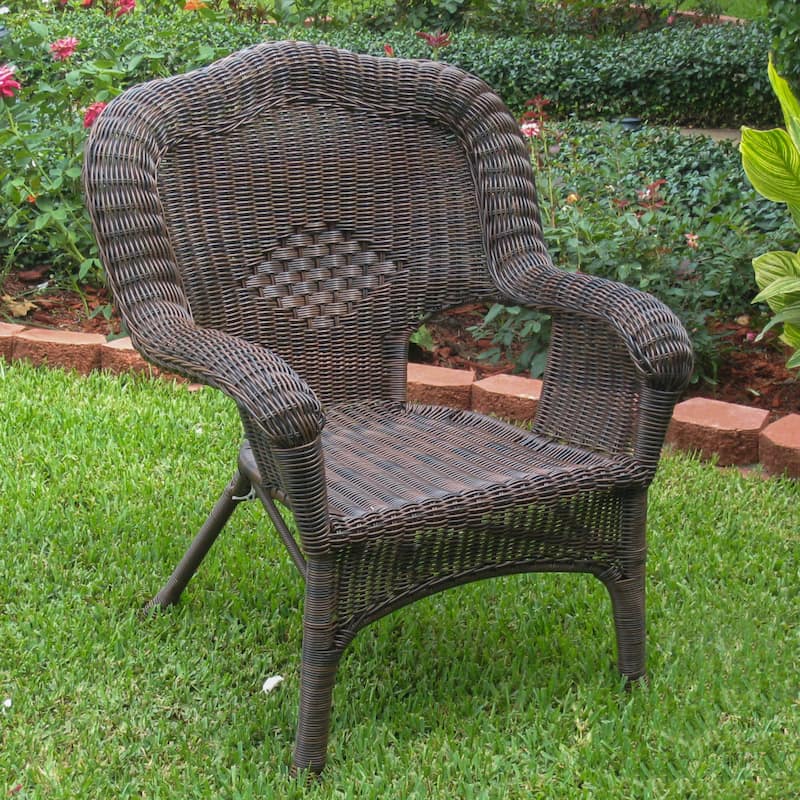 Chelsea Resin Wicker Patio Dining Chair (Set of 2) - Antique Pecan