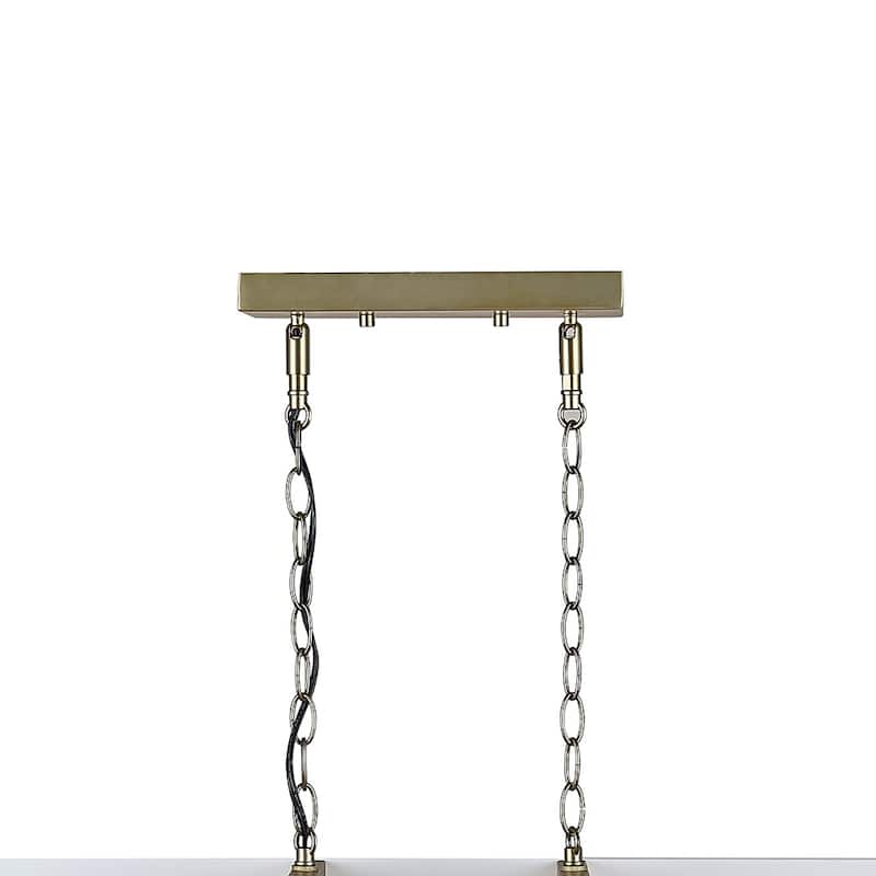 5 Light white and gold island chandelier