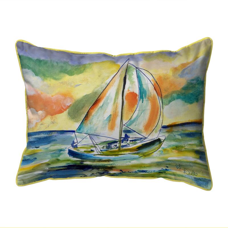 Orange Sailboat Indoor/Outdoor Pillow