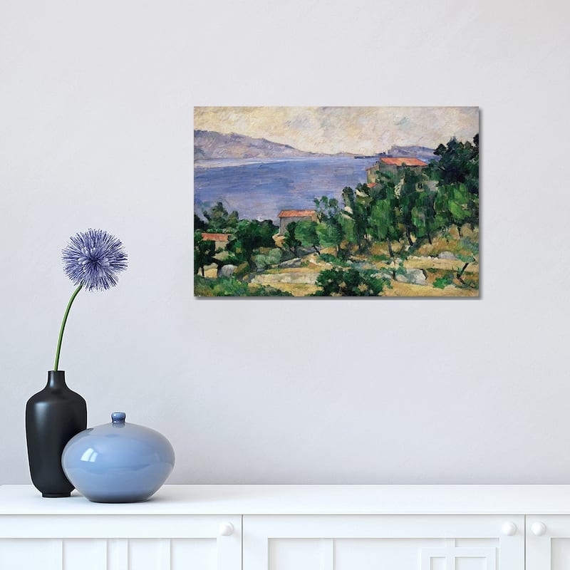 iCanvas "View of Mount Marseilleveyre and the Isle of Maire, c.1882-85 " by Paul Cezanne Canvas Print - 12x18x1.5