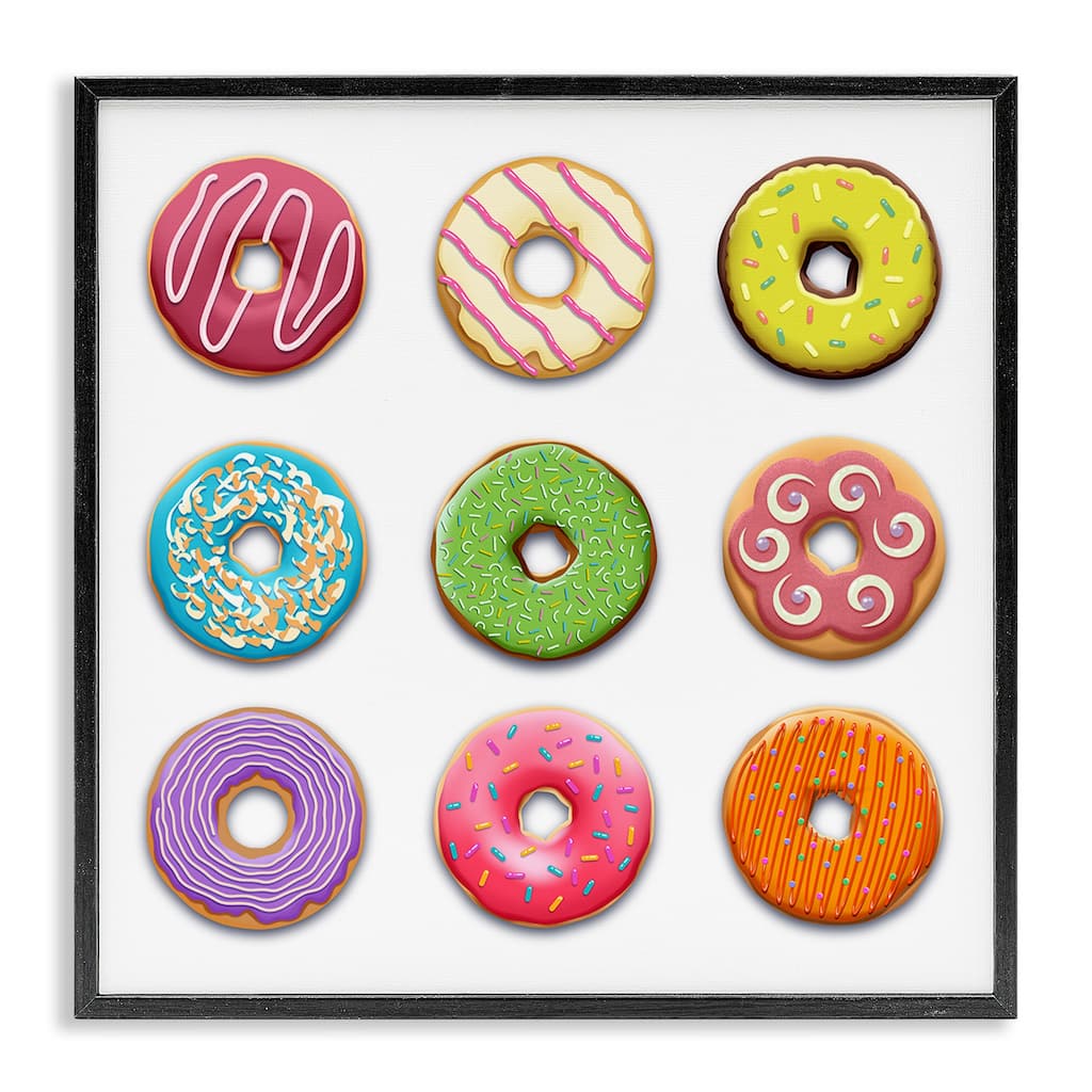 Stupell Colorful Mixed Donuts Framed Giclee Art Design By Marcus Prime