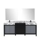 preview thumbnail 37 of 157, Lexora Zilara Bathroom Vanity Complete Set in Black and Grey with Faucet
