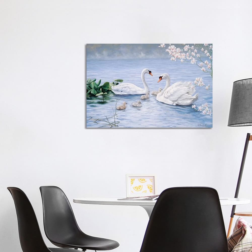 iCanvas "Proud Swan Family" by Peter Motz Canvas Print