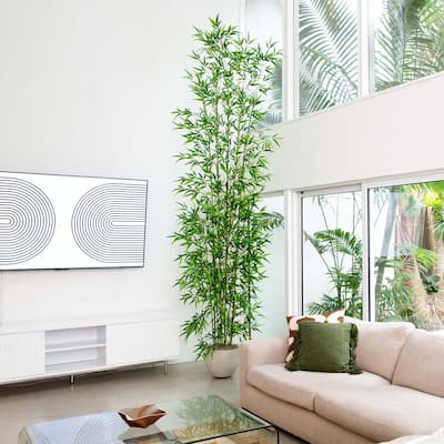 Potted Bamboo Artificial Tree - 12' - Green