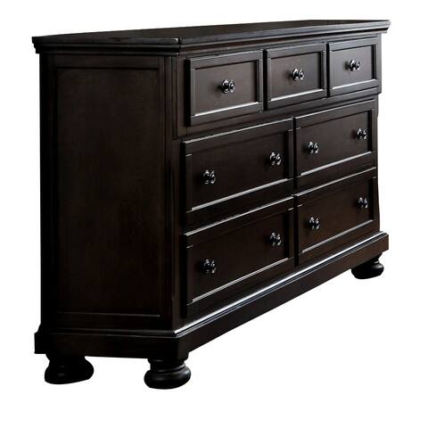 Wooden Transitional Style Dressing Table With Hidden Drawers, Dark Brown