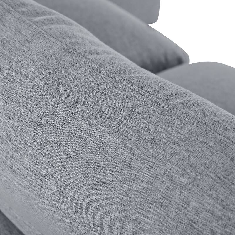 Large U-Shape Sectional Sofa with 4 Pillow, 6 Seat Modern Sofa with Removable Ottomans Upholstered Deep Seat Couches