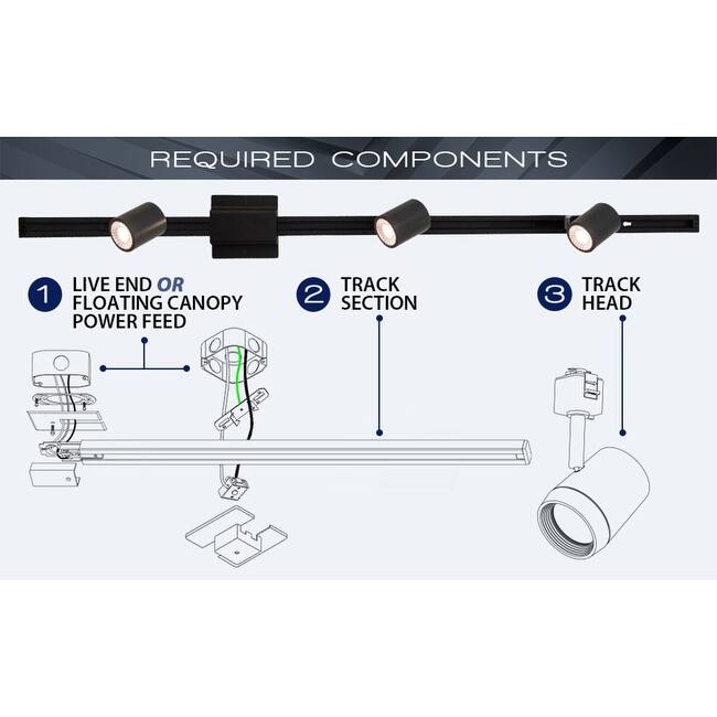 WAC Lighting Exterminator II H-Track 7" Tall LED Track Head - 55�