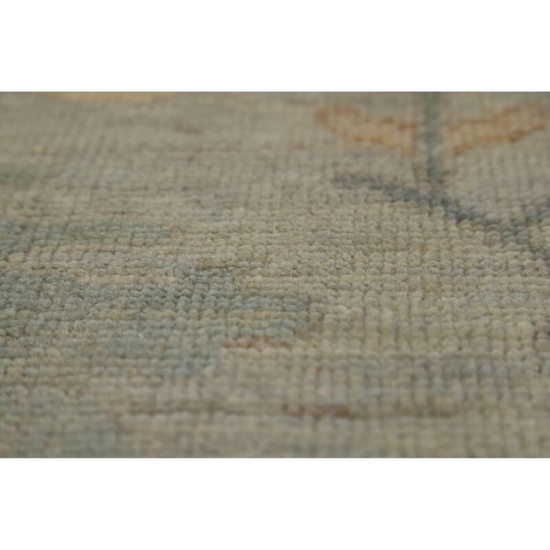 Hand Knotted Oriental 100% Wool Carpet Transitional All-Over Greys & Charcoal Oushak Area Rug - 9' 11'' X 8' 1''