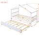 preview thumbnail 5 of 10, Twin Size Wooden House-Shaped Bed with Pull-Out Trundle, Sturdy Pine Wood Construction, Creative Sky Roof Design