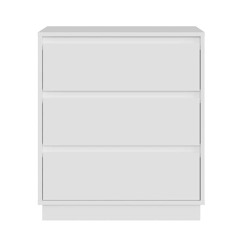 Wide Nightstand with 3 Drawers